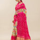 Crimson Bloom Bandhani & Floral Saree