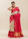 Crimson Bloom Bandhani & Floral Saree