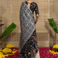 Grey Zari Checks With Kalamkari Pallu Dola Silk Ready to Wear Saree
