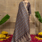 Vyanjana Pure Dola Silk Zari Striped Saree