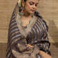 Vyanjana Pure Dola Silk Zari Striped Saree