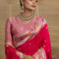 Aabroo Pink Traditional Tusser Weave Saree