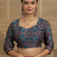 Blue Satin Shibori Print With Gajji Saree