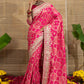 Rangrez Gulabi Bandhani Gota Patti Saree