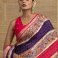 Charulata Striped Kalamkari Chinon Saree