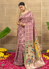 Mrignayani Chokda Dola Silk Kalamkari Saree