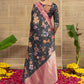 Black Kaamini Floral Dola Tissue Saree