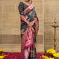 Black Kaamini Floral Dola Tissue Saree