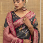 Black Kaamini Floral Dola Tissue Saree