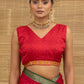 Red Bandhani Print With Elephant Motifs Dola Silk Ready to Wear Saree