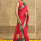 Red Bandhani Print With Elephant Motifs Dola Silk Ready to Wear Saree