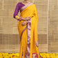 Mustard Yellow Bandhani Print With Motifs Butta Dola Silk Ready to Wear Saree