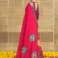 Red Bandhani Print With Elephant Butta Dola Silk Ready to Wear Saree