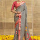 Black Leheriya Print With Motifs Checked Dola Silk Ready to Wear Saree