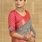 Black Leheriya Print With Motifs Checked Dola Silk Ready to Wear Saree