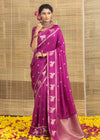 Gulnaza Dola Silk Horse Motifs Handwoven Saree