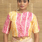 Beige Scalloped Printed Border Soft Tissue Saree