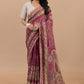 Magenta Floral Zari Weaving Banarasi Silk Saree”