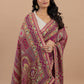 Magenta Floral Zari Weaving Banarasi Silk Saree”