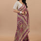 Magenta Floral Zari Weaving Banarasi Silk Saree”