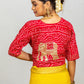 Kanakpriya Pure Crush Tissue Patchwork Saree
