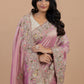 Blush Blossom – Pure Handwoven Tissue Saree