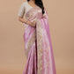 Blush Pink Ziraf Silk Saree