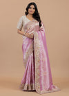 Blush Pink Ziraf Silk Saree