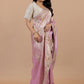 Blush Pink Ziraf Silk Saree