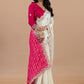 Royal Ivory & Rani Pink Designer Saree