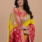 Sunlit Yellow & Red Aari Work Tissue Saree