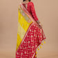 Sunlit Yellow & Red Aari Work Tissue Saree