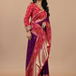 Crimson & Royal Purple Patola Dola Silk Saree