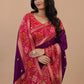 Crimson & Royal Purple Patola Dola Silk Saree