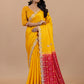 Sunshine Yellow & Royal Red Designer Saree