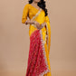 Sunshine Yellow & Royal Red Designer Saree