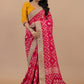 Blush Pink Khaddi Bandhani Saree