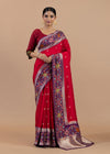 Royal Crimson Patola Weave Dola Silk Saree