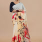 Ivory Canvas Abstract Saree