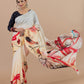 Ivory Canvas Abstract Saree