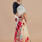 Ivory Canvas Abstract Saree