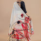 Ivory Canvas Abstract Saree