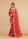 Dual-Shade Crape Satin Saree with Gota Patti