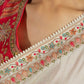 white Handwoven Russian Silk Saree.