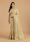 Beige Tissue Crush Weaved Saree
