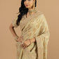 Beige Tissue Crush Weaved Saree