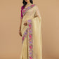 Champagne Floral Organza Saree