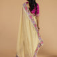Champagne Floral Organza Saree