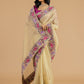 Champagne Floral Organza Saree