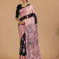 Pink Noir Floral Zari Saree
